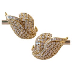 Large Diamond Tulip Earrings 15.00 carat total weight in 18k Yellow Gold