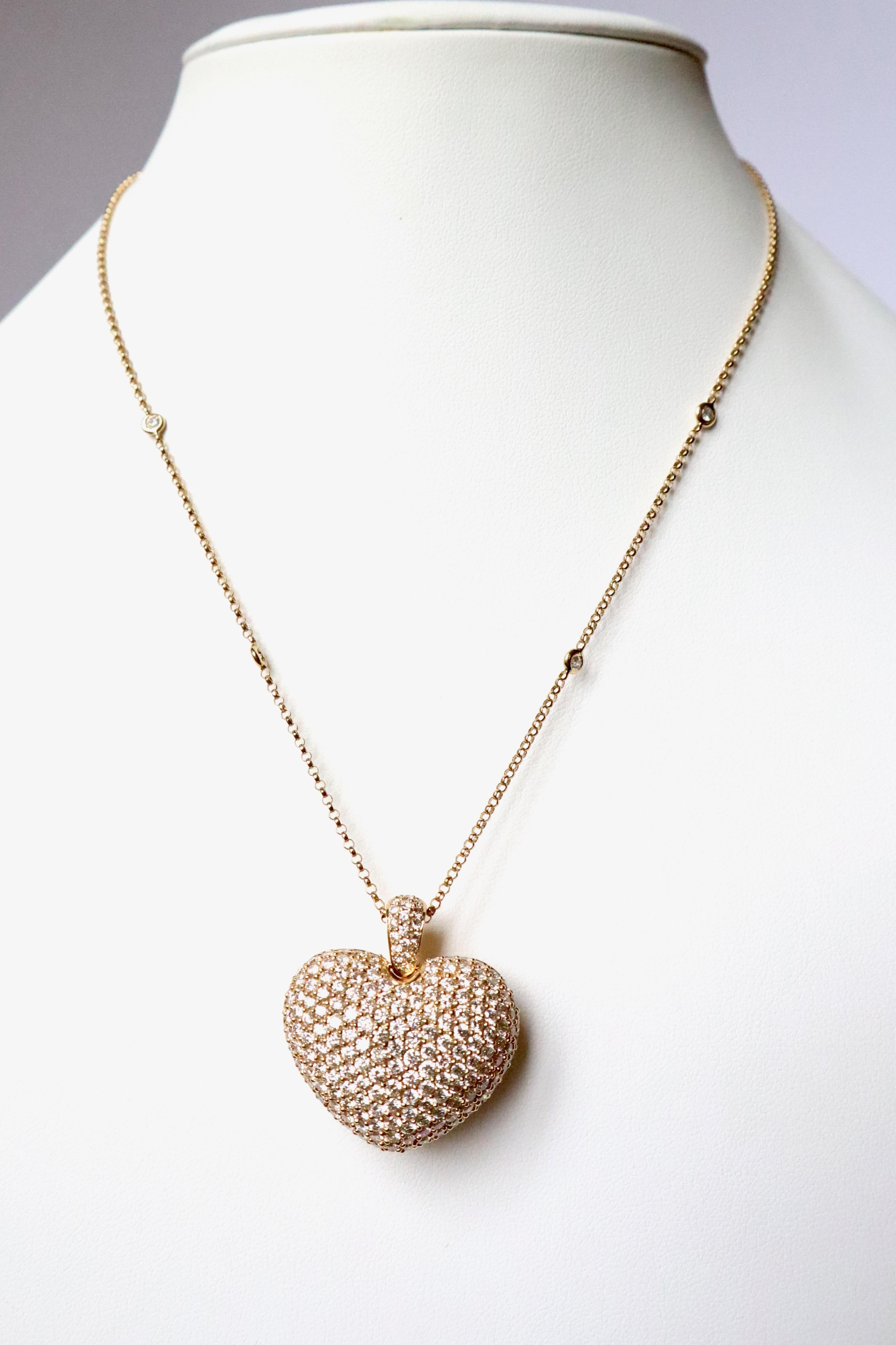 collier gros coeur or