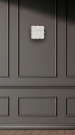 Large 'Dice' Alabaster and Brass Wall or Ceiling Lamp by Denis De La Mesiere