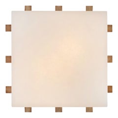 Large 'Dice' Alabaster and Brass Wall or Ceiling Lamp by Denis De La Mesiere