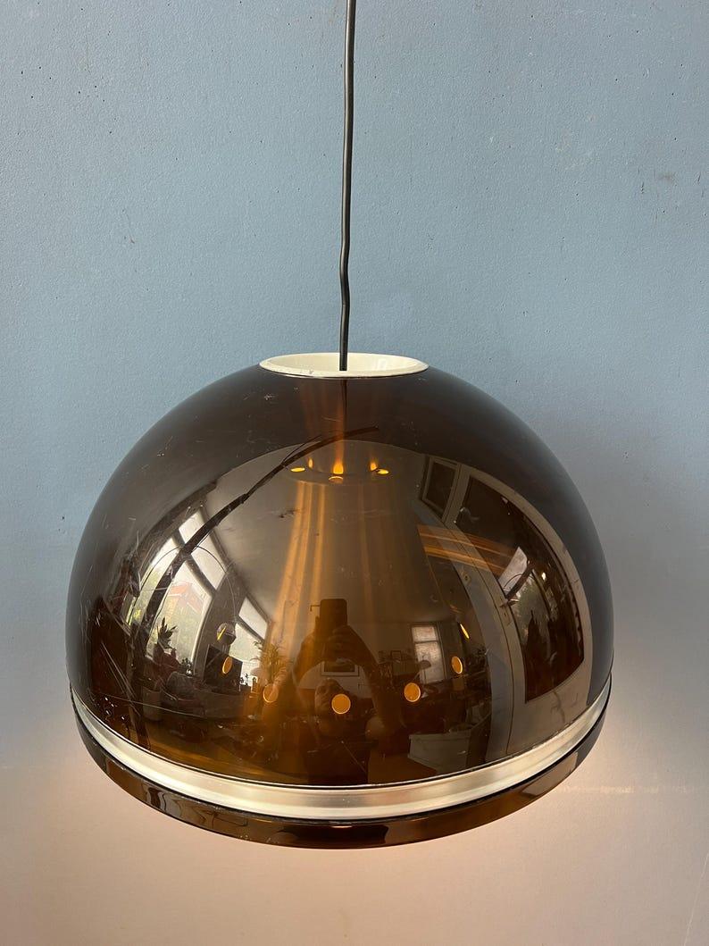 Space Age Grande lampada a sospensione a cupola Dijkstra Flying Saucer Space AGE, anni '70 in vendita