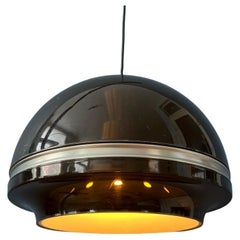 Große Dijkstra Flying Saucer Space Age Dome Pendelleuchte, 1970er Jahre
