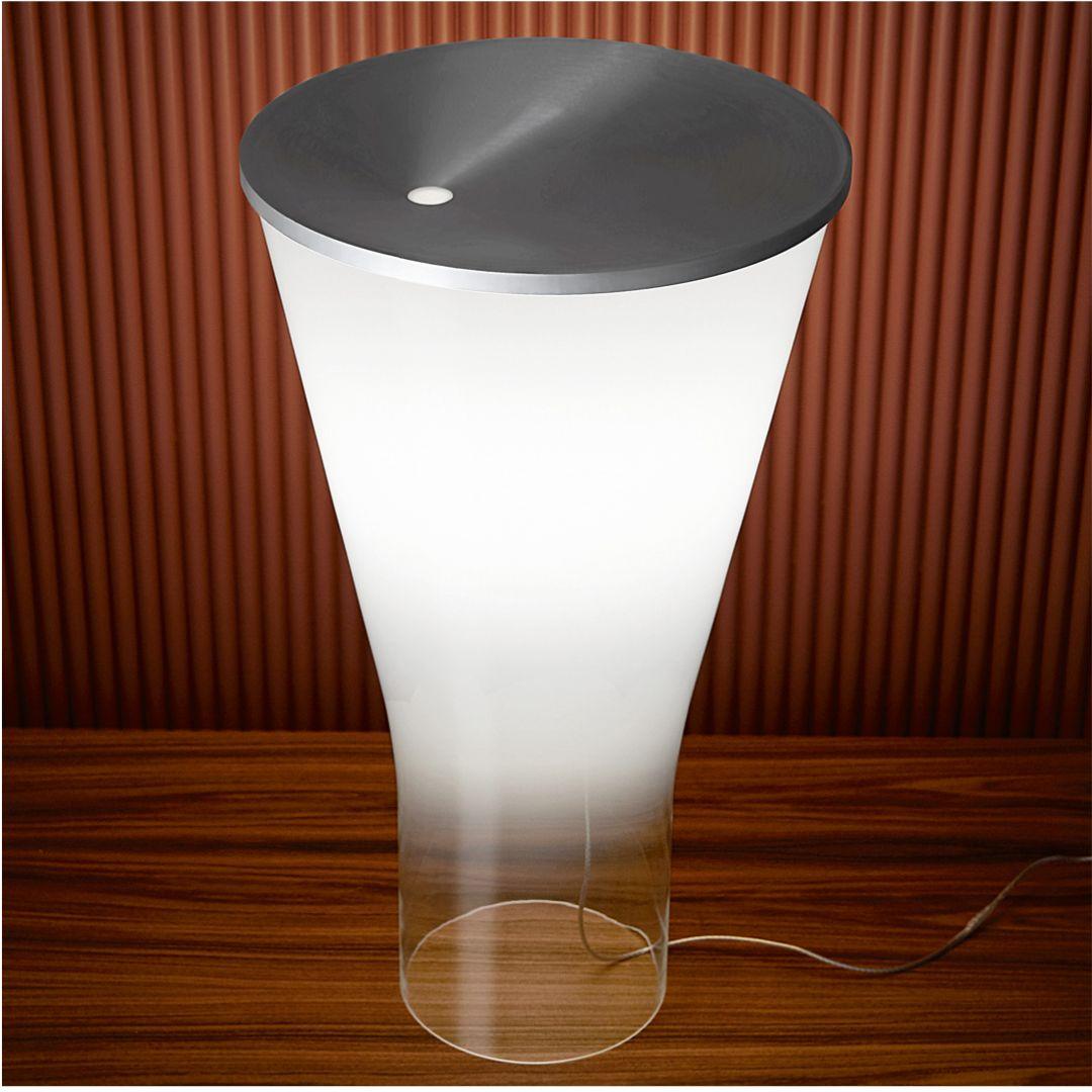 Mid-Century Modern Large Dimmable ‘Soffio’ Handblown Glass Table Lamp in White for Foscarini For Sale