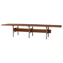 Large Dining / Conference Table by Mobiltecnica Torino in Teak and Metal, 1970