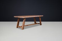 Large dining room table made of elm, designed by Olavi Hänninen, Finland 1960s