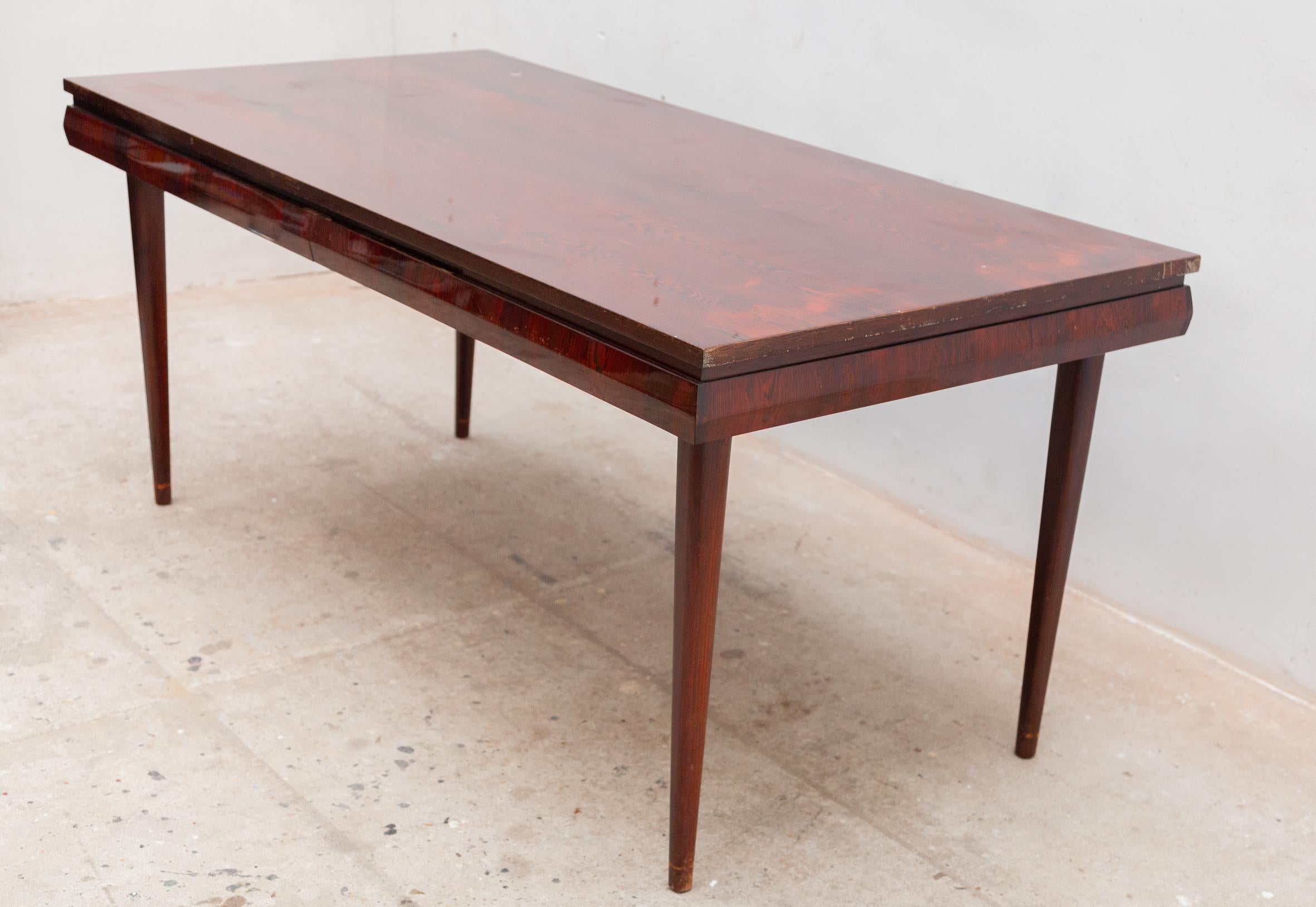 Hand-Crafted Large Extendable Dining Table 1950s, Italy For Sale