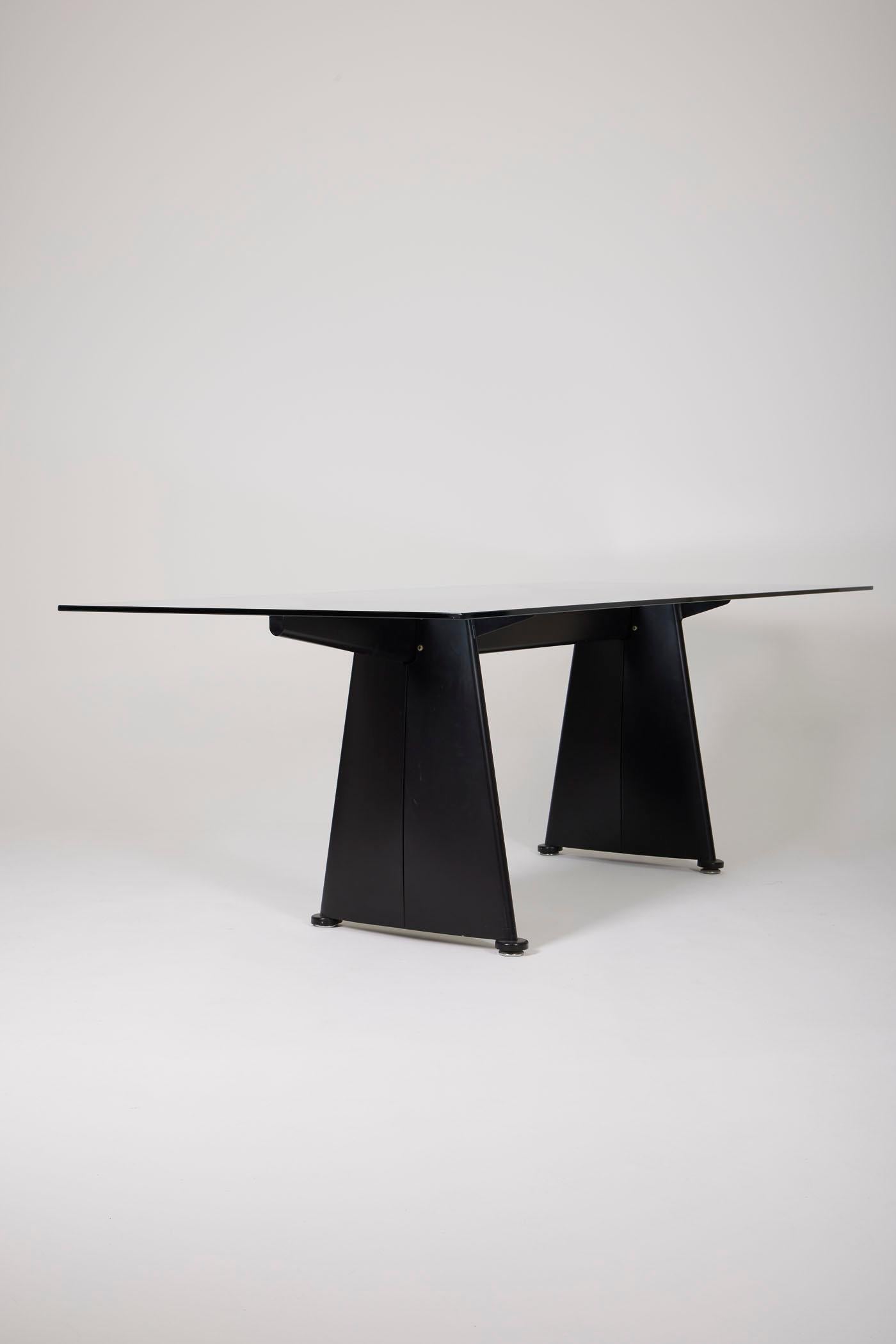 Glass Large dining table by Jean Prouvé For Sale