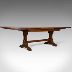 Large Dining Table, English, Oak, Draw Leaf, Extending, 20th Century