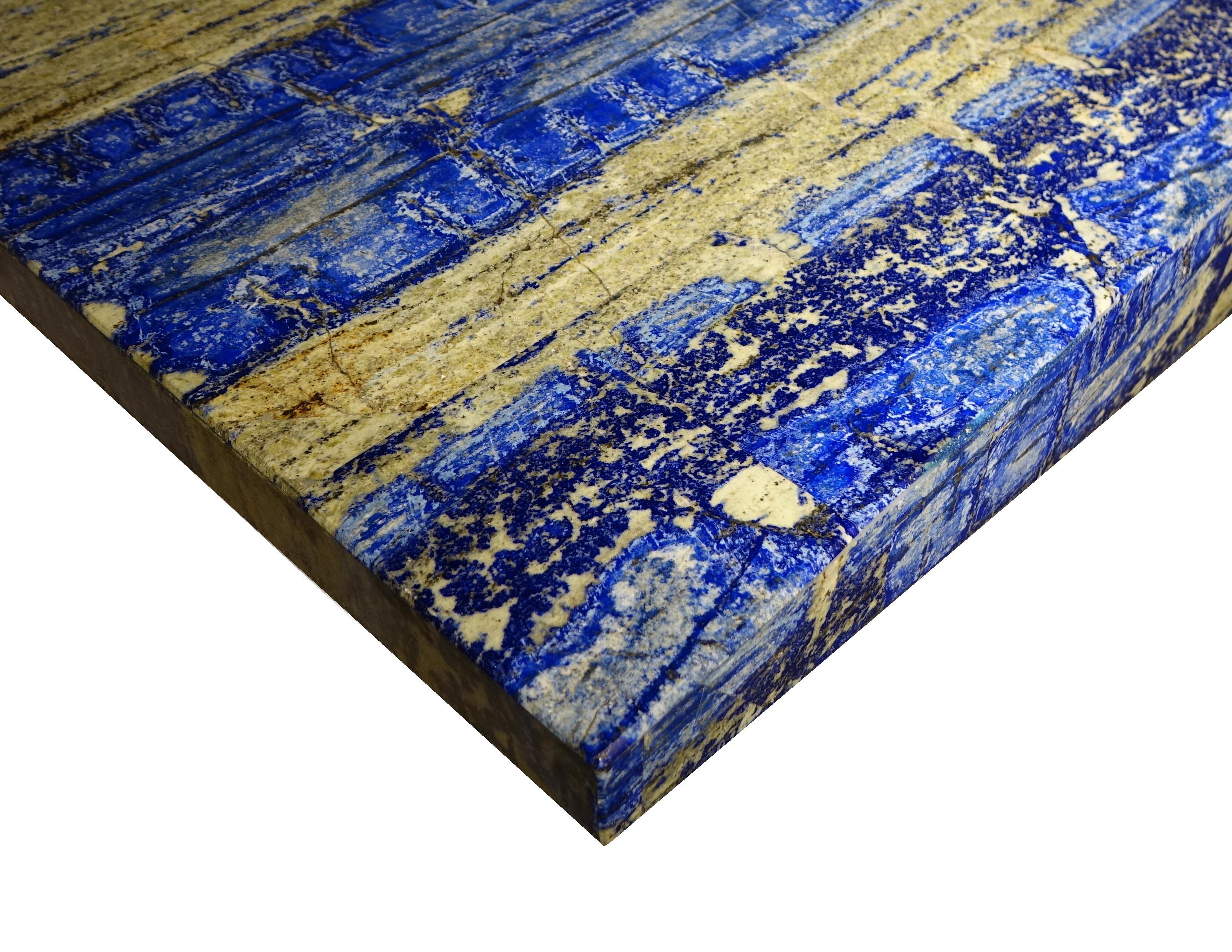 Large Dining Table in Azurite and Lapis Lazuli Deco Style, Italian Design 4