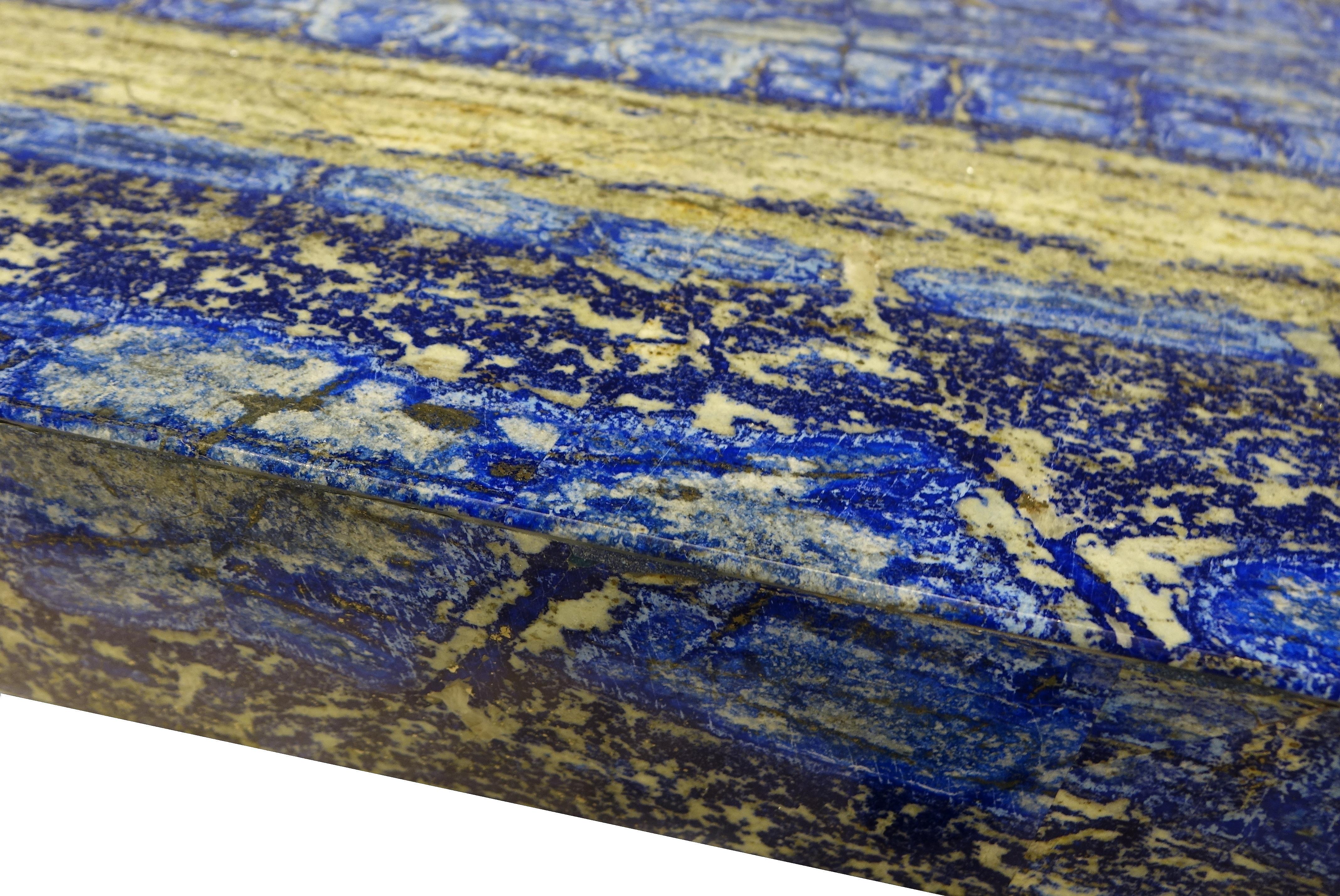 Large Dining Table in Azurite and Lapis Lazuli Deco Style, Italian Design 10
