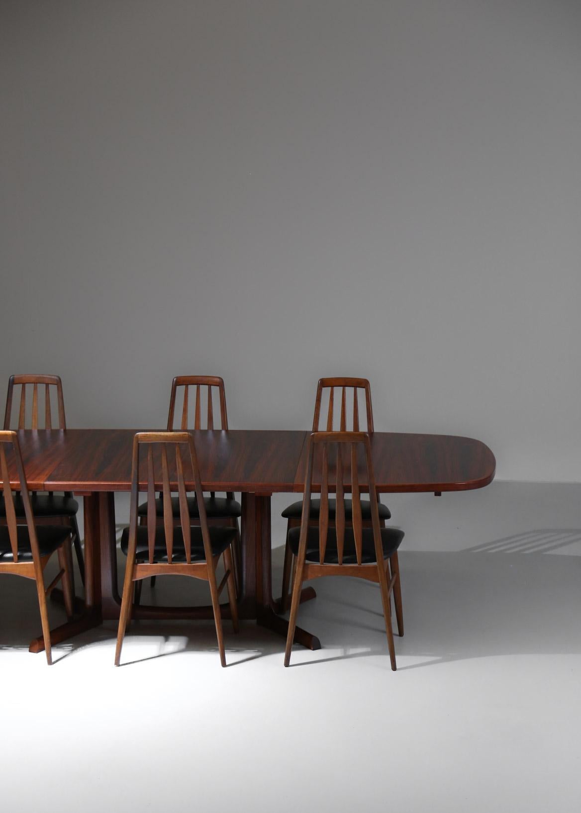Large Dining Table in Rosewood, Scandinavian Design 10 Person, 1960 3