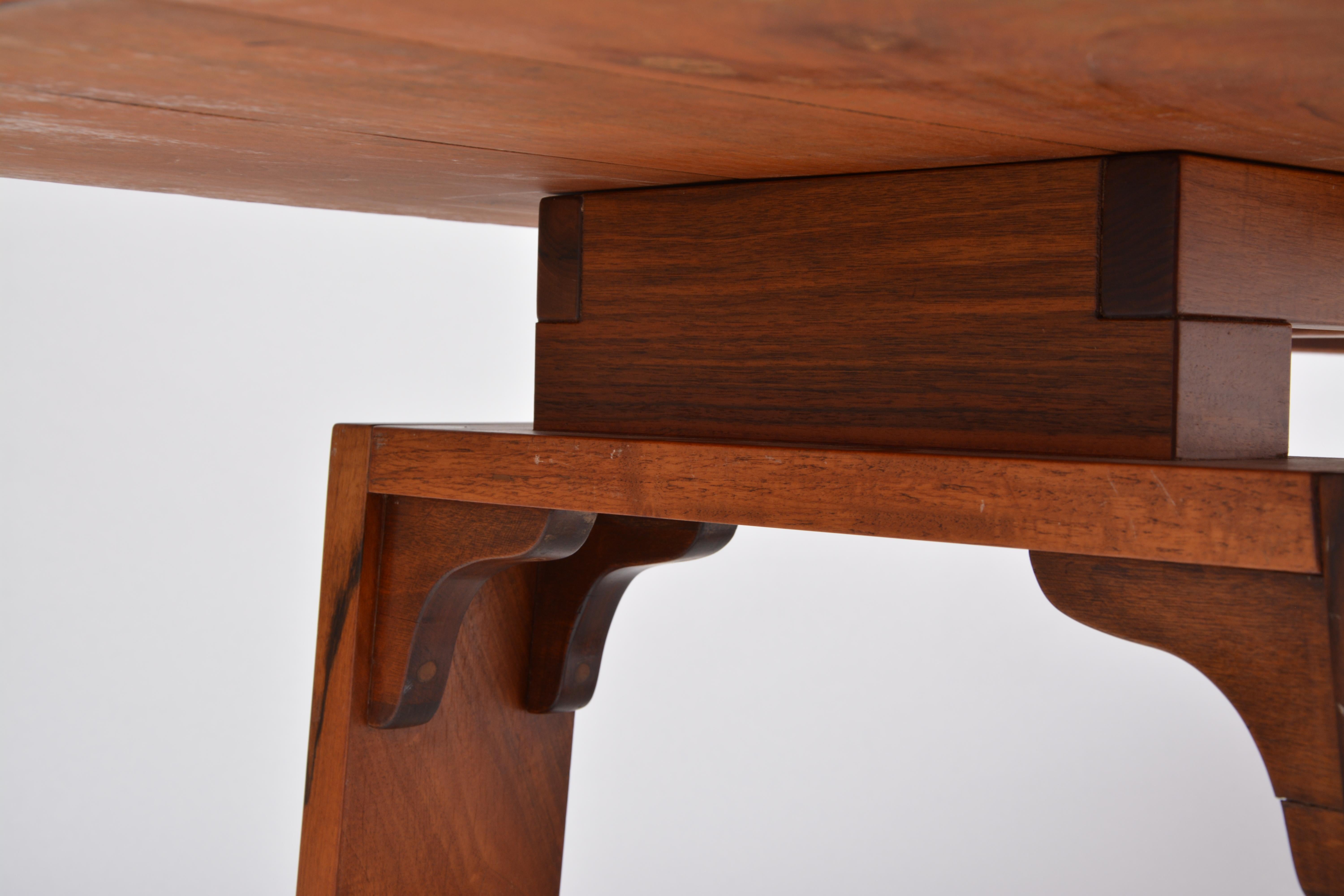 Large Dining Table in Walnut Veneer by Silvio Coppola, Bernini, Italy, 1964 5