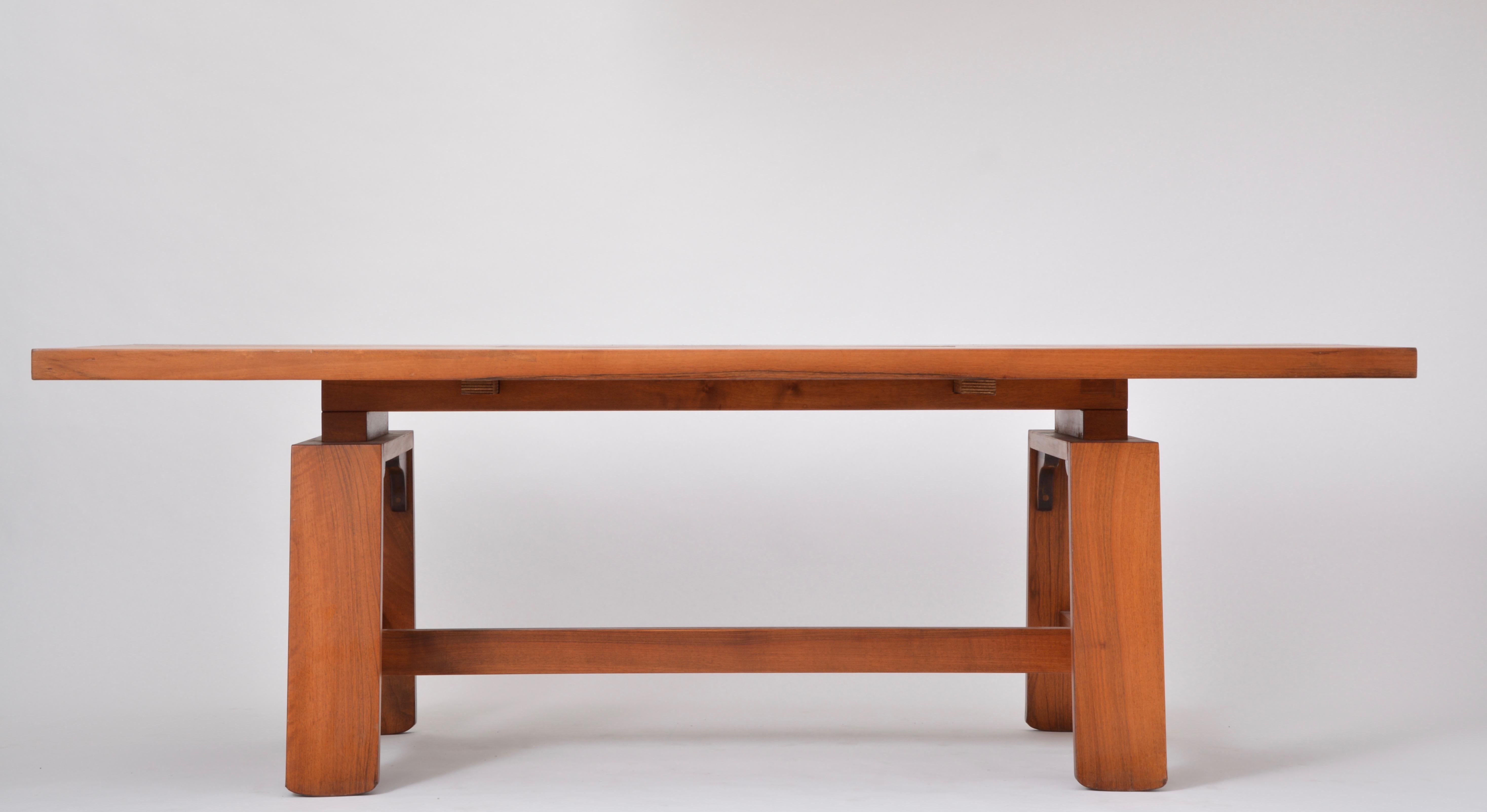 Italian Large Dining Table in Walnut Veneer by Silvio Coppola, Bernini, Italy, 1964