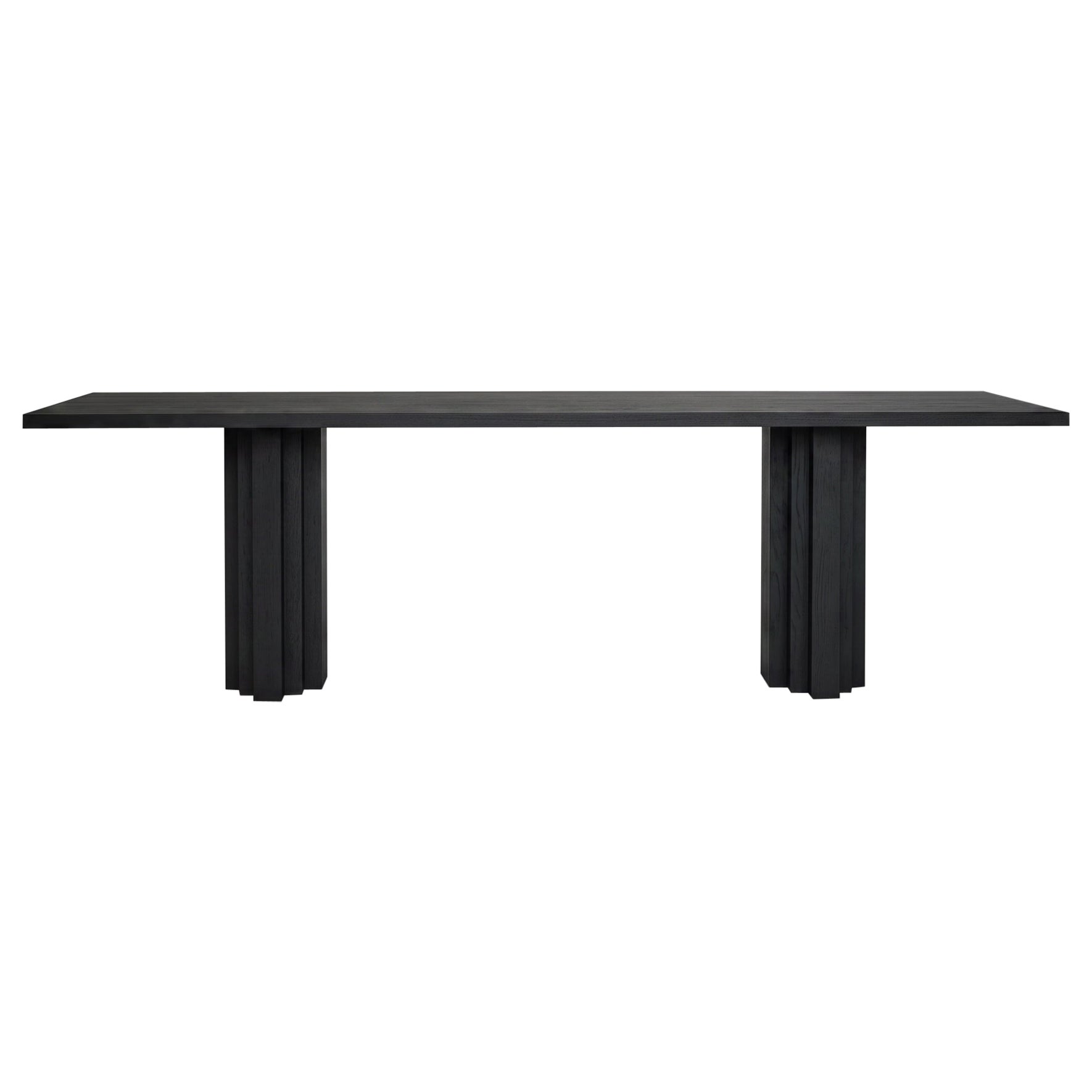 Large Dining Table, Monumental, Brutalist, Solid Black Oak, Brut Slim by Mokko