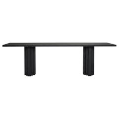 Large Dining Table, Monumental, Brutalist, Solid Black Oak, Brut Slim by Mokko