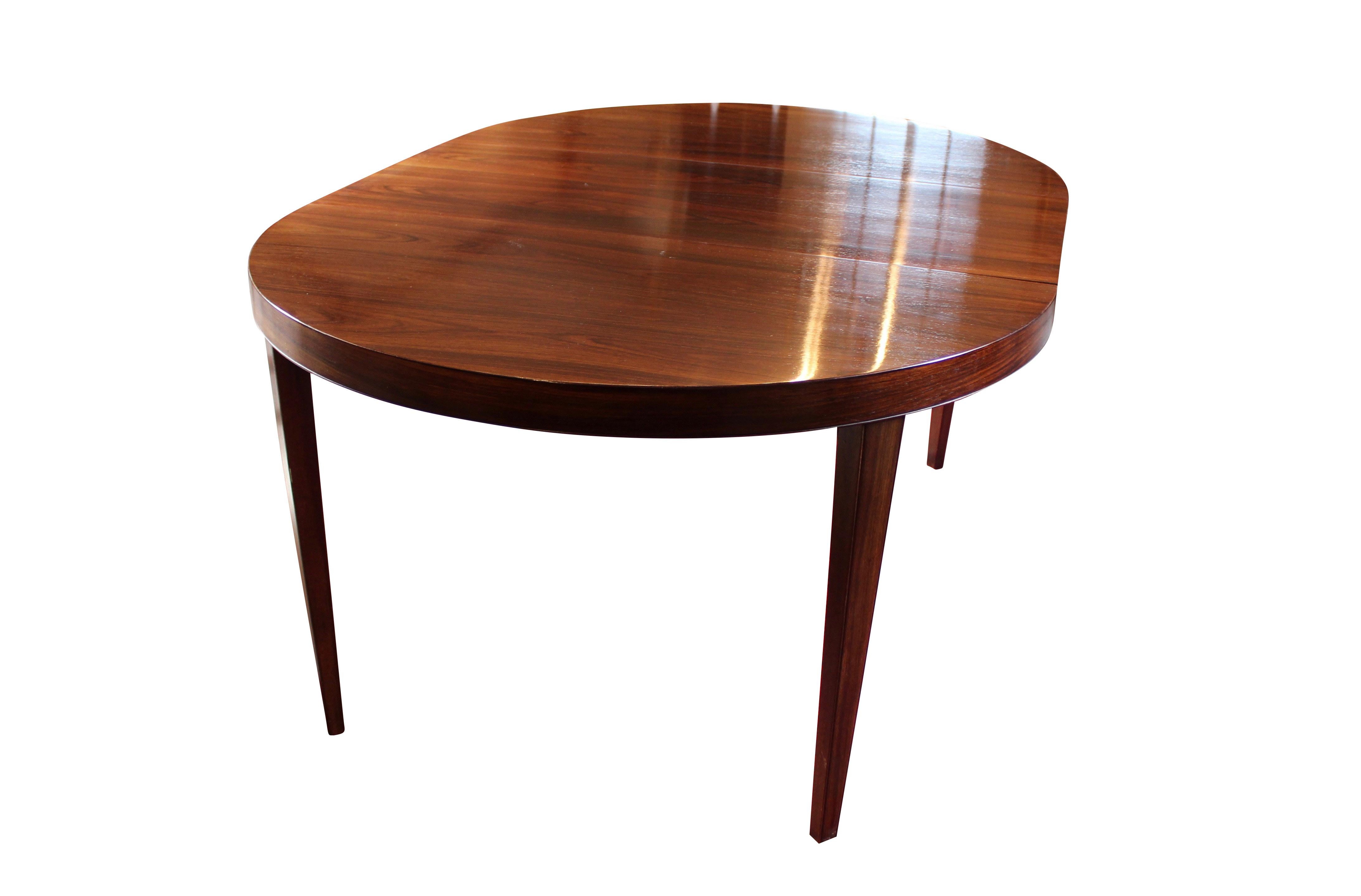 Scandinavian Modern Large Dining Table of Rosewood by Severin Hansen for Haslev, 1960s