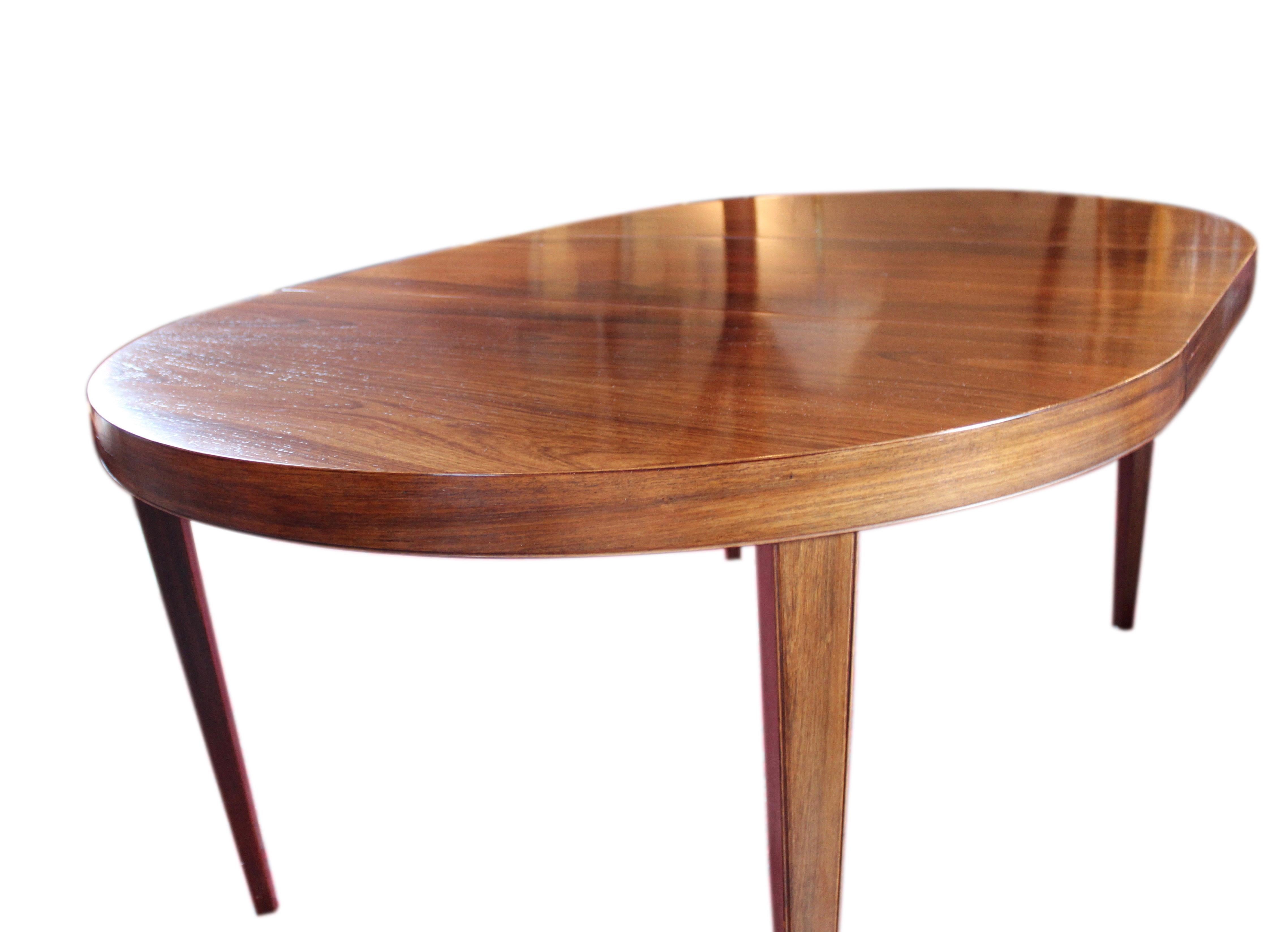 Large Dining Table of Rosewood by Severin Hansen for Haslev, 1960s In Good Condition In Lejre, DK