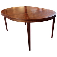 Grande table de salle à manger en bois de rose par Severin Hansen pour Haslev, années 1960