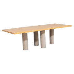Large Dining Table on 4 Concrete Feet in the Manner of Mario Bellini