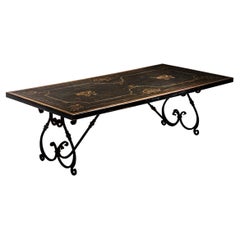 Grande table à manger sur pied en fer forgé, XXe / XXIe siècle