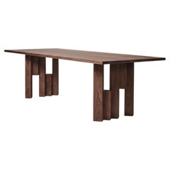 Large Dining Table, Solid American Walnut, Sculptural, Fenestra by Mokko