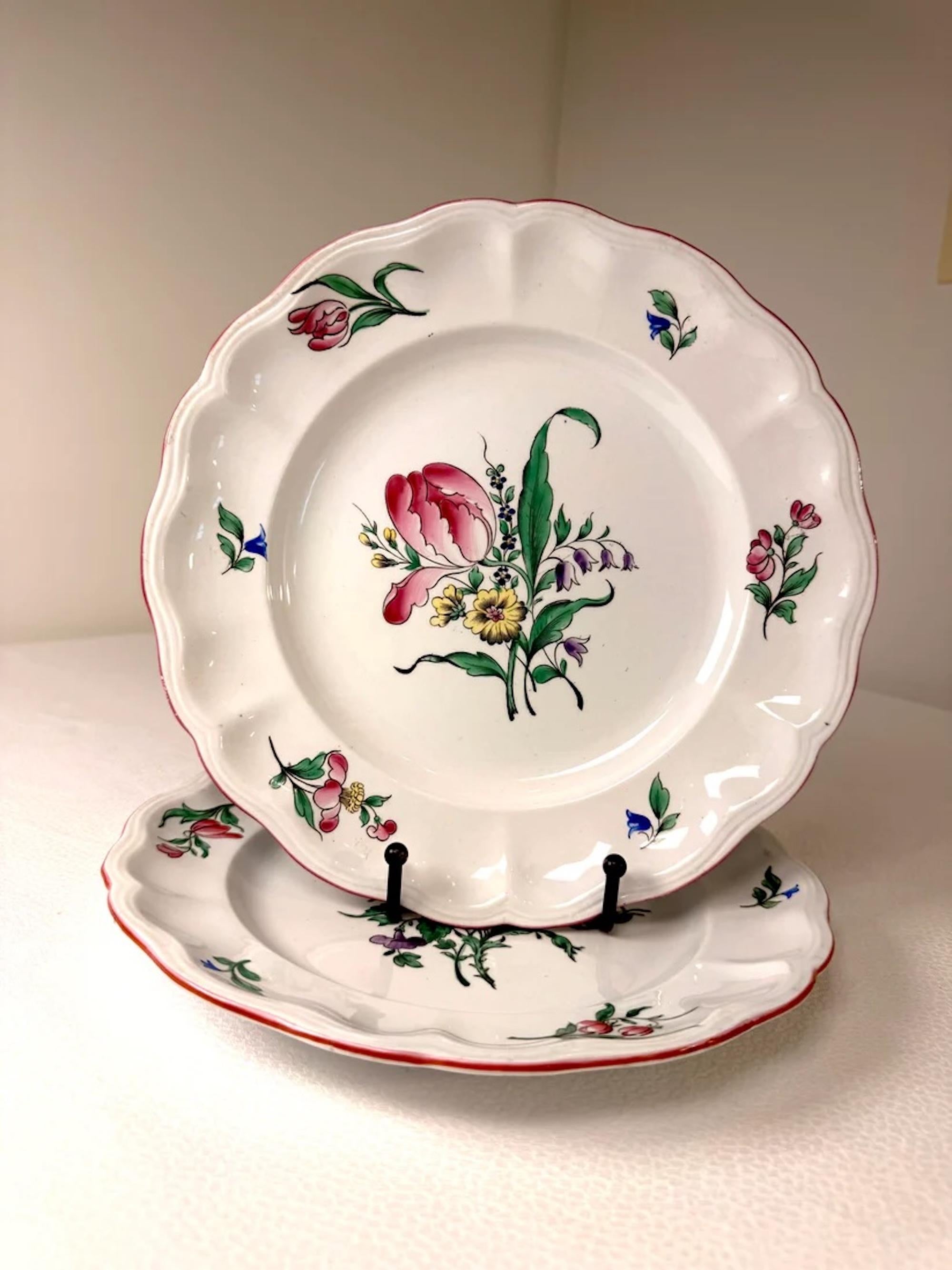 French Large Dinnerware Set by Luneville, France, circa 1930 For Sale