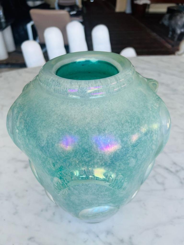 Große Vase aus grünem Murano-Glas 