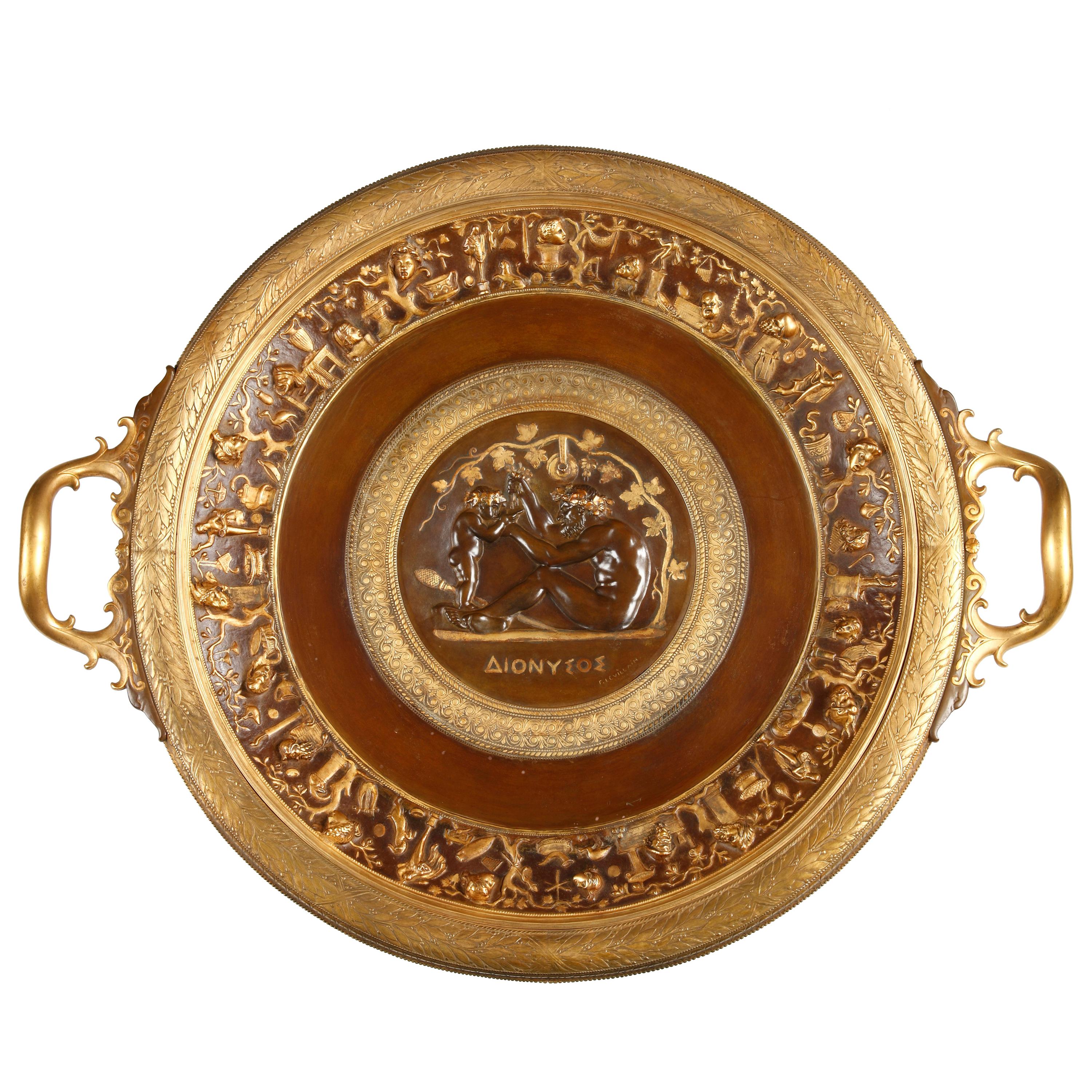 Large “Dionysos” Display Dish by F. Levillain and F. Barbedienne