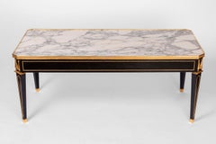 Large Directoire Style Black Lacquer Coffee Table, circa 1900