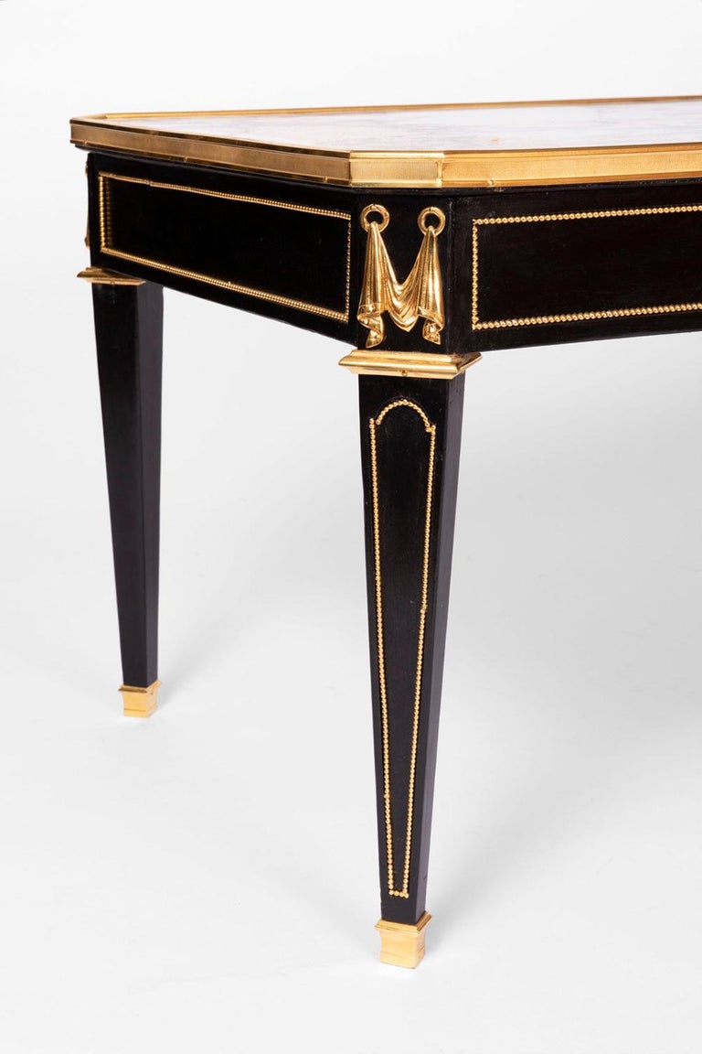 Large Directoire Style Black Lacquer Coffee Table, circa ...