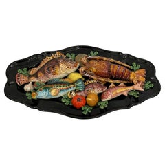 Large dish decorated with sea animals, Poterie de Vallauris, France, circa 1960