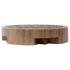 Large Disk Tray, African Walnut, Signed by Arno Declercq