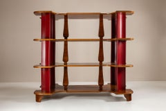 Large Display Cabinet in Wood and Lacquer attr. to Fantoni, Italy ±1950s
