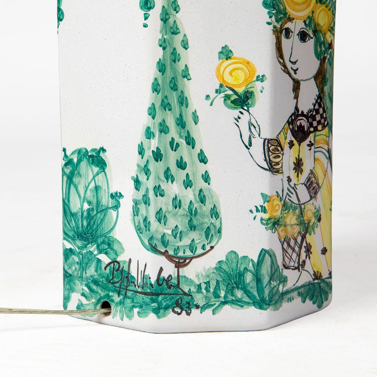 Danish Large, Distinctive Decorative Table Lamp In Glazed Ceramic by Bjørn Wiinblad For Sale