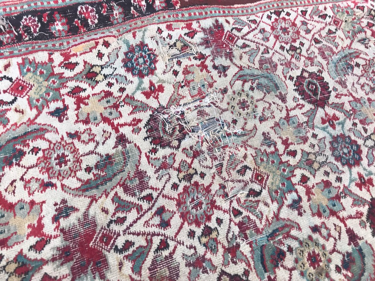 Large Distressed Antique Indian Agra Rug 4