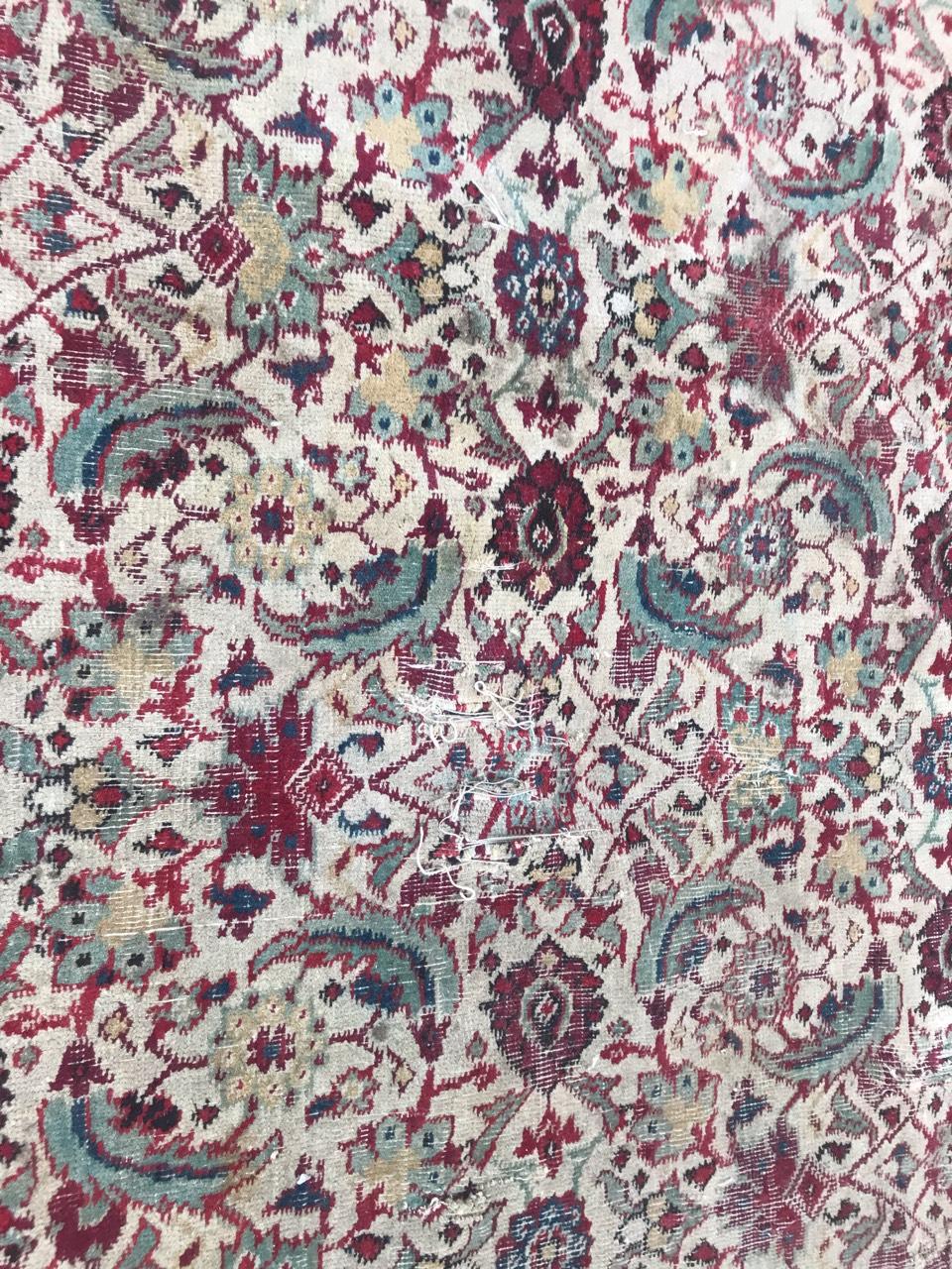 19th Century Large Distressed Antique Indian Agra Rug