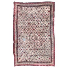 Large Distressed Antique Indian Agra Rug