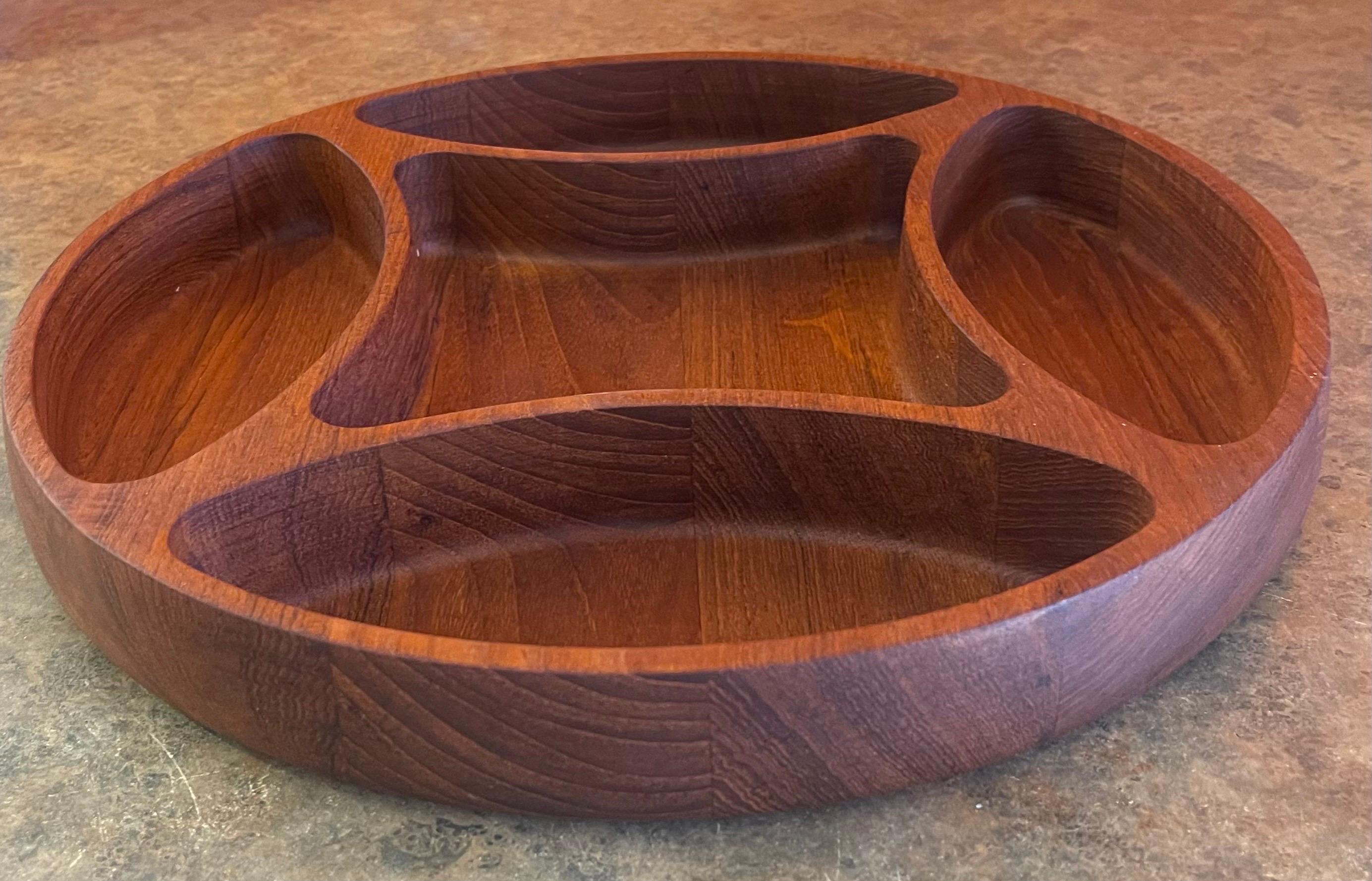 Large Divided Bowl / Tray in Teak by Jens Quistgaard for Dansk For Sale 5