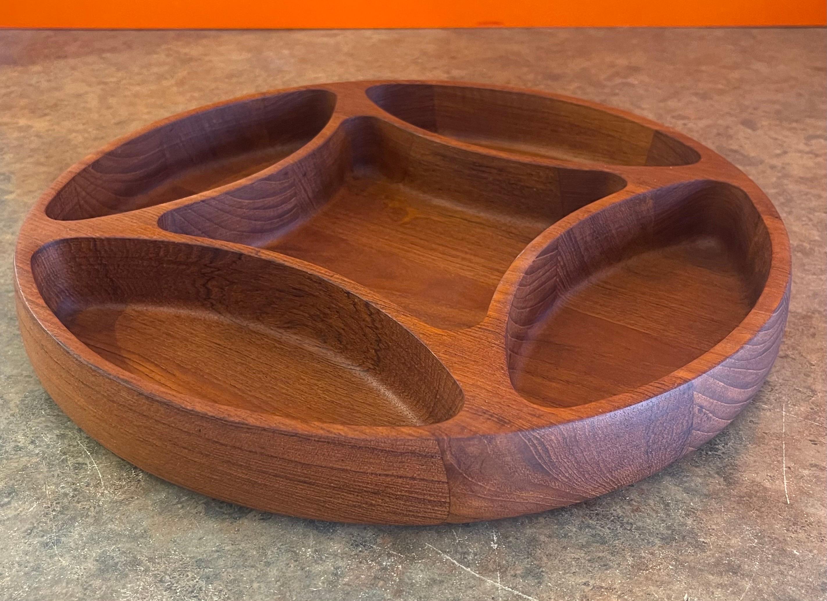 Danish Large Divided Bowl / Tray in Teak by Jens Quistgaard for Dansk For Sale