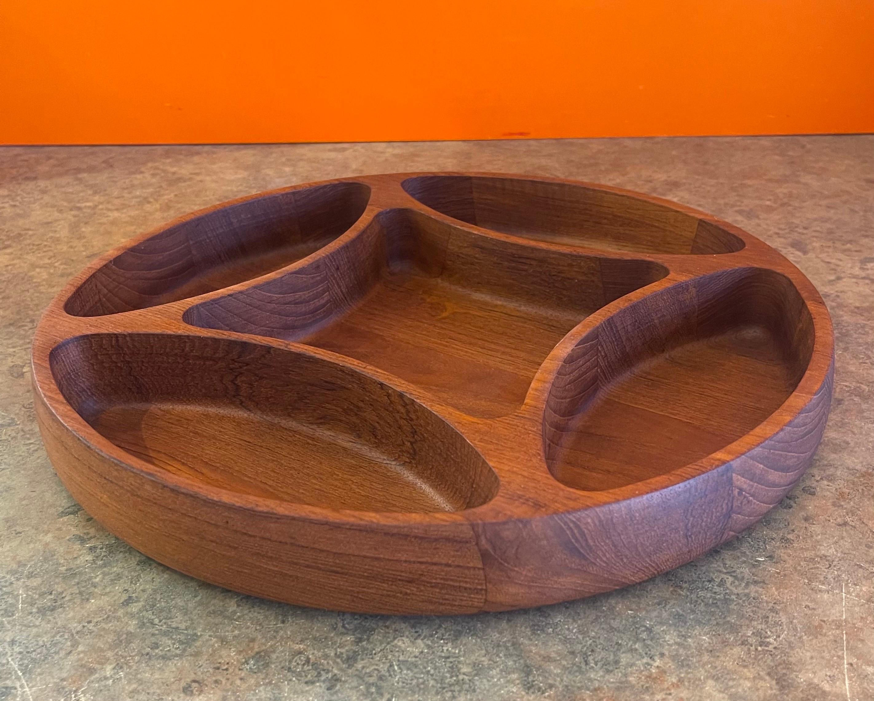 20th Century Large Divided Bowl / Tray in Teak by Jens Quistgaard for Dansk For Sale
