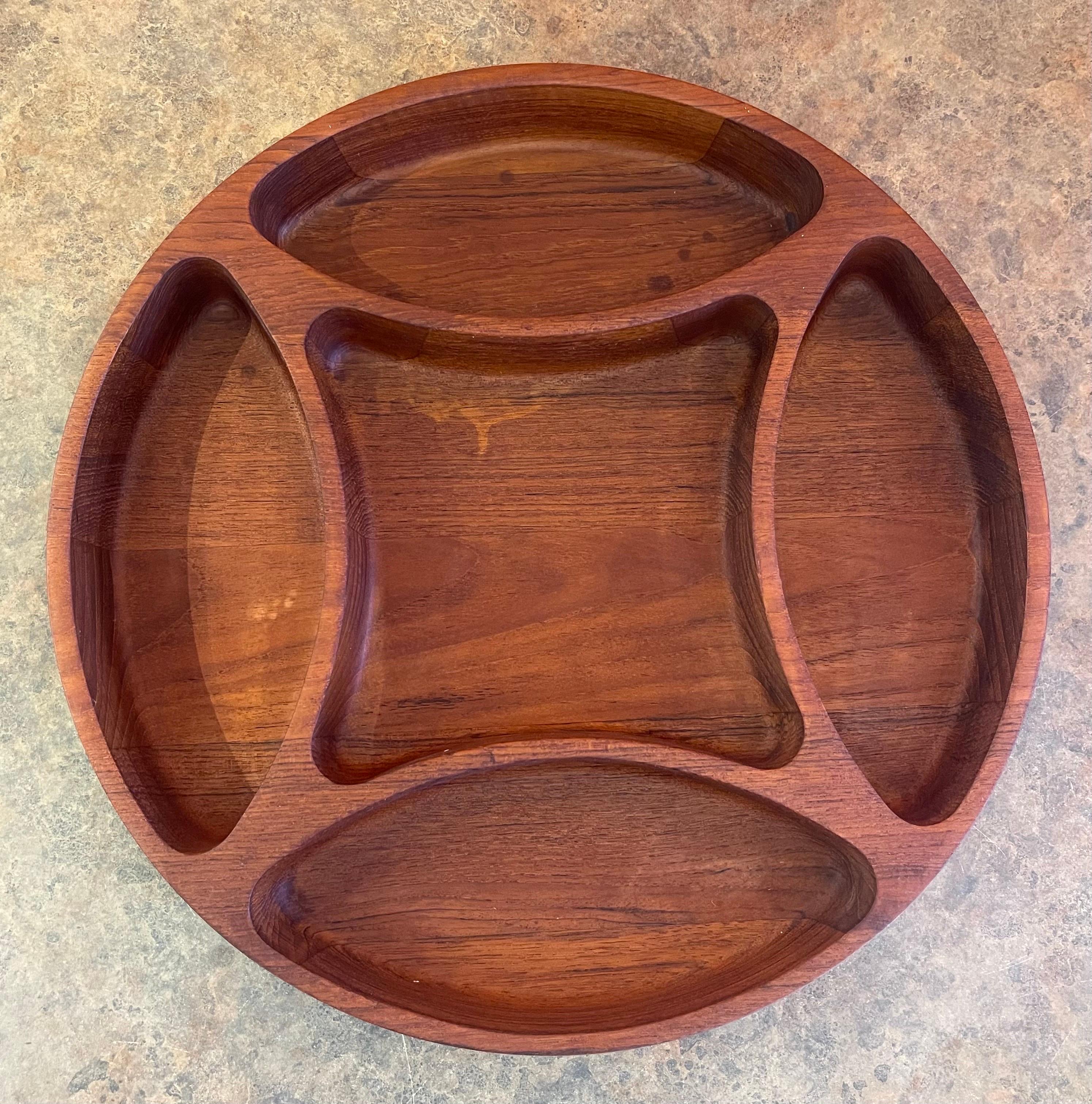 Large Divided Bowl / Tray in Teak by Jens Quistgaard for Dansk For Sale 2