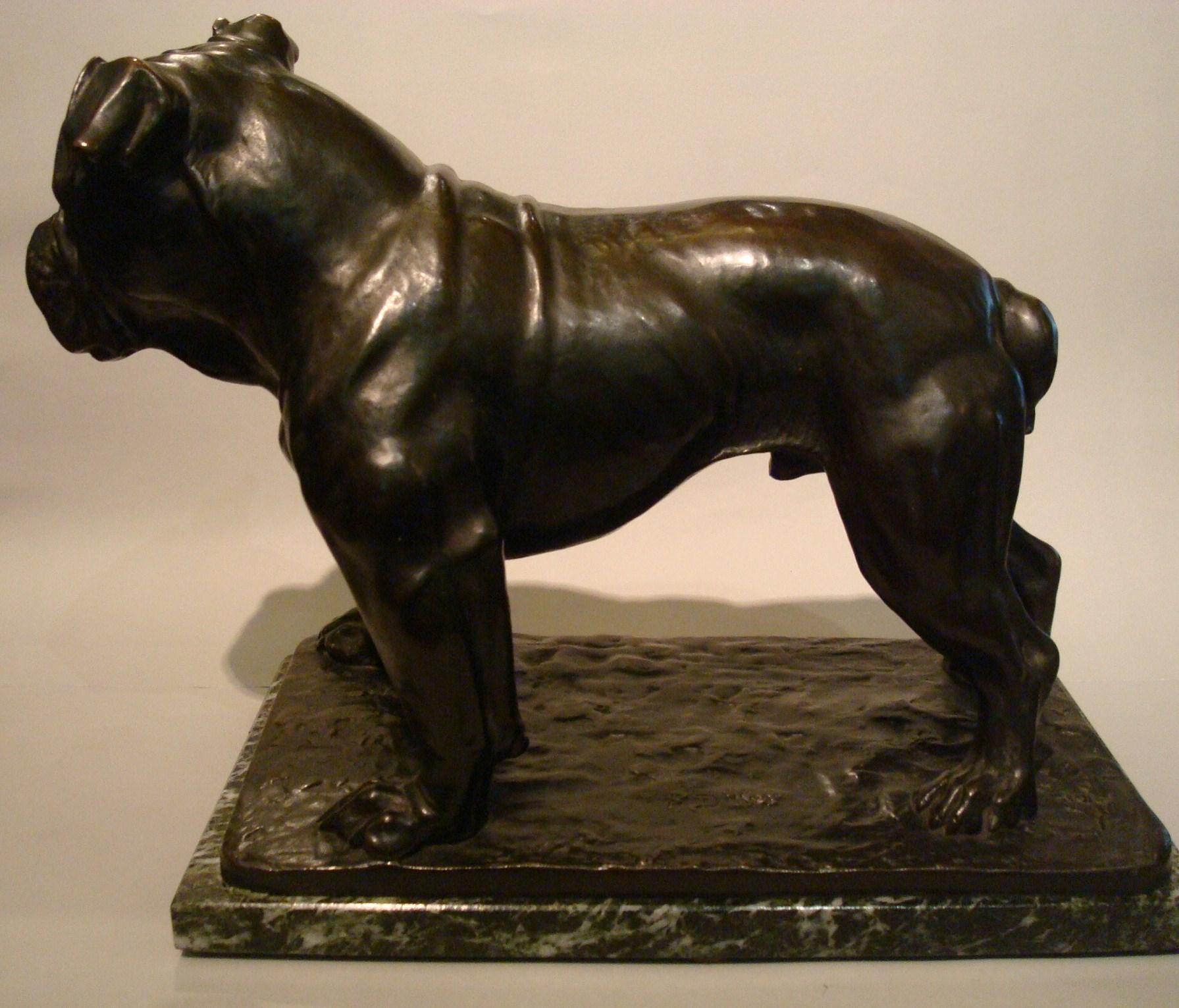 Large Dog English Bulldog Bronze Sculpture, Fritz Diller, Germany, 1910 5
