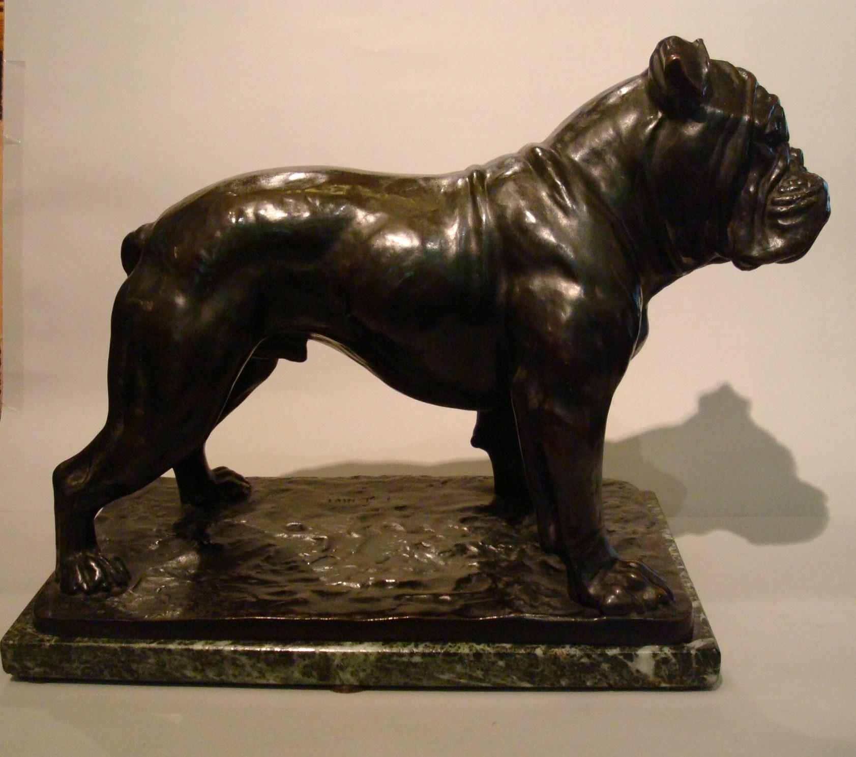 Large Dog English Bulldog Bronze Sculpture, Fritz Diller, Germany, 1910 7