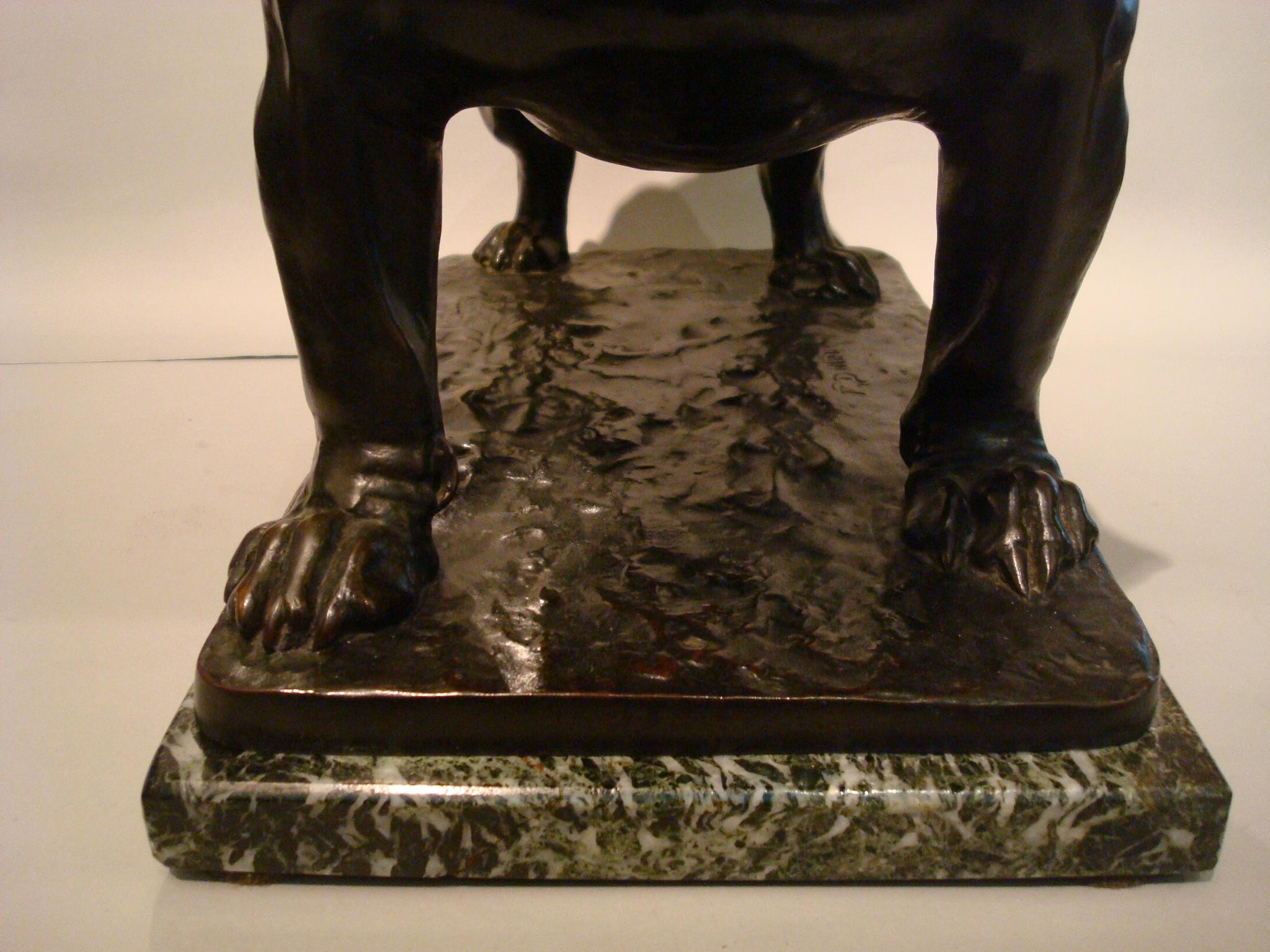 20th Century Large Dog English Bulldog Bronze Sculpture, Fritz Diller, Germany, 1910