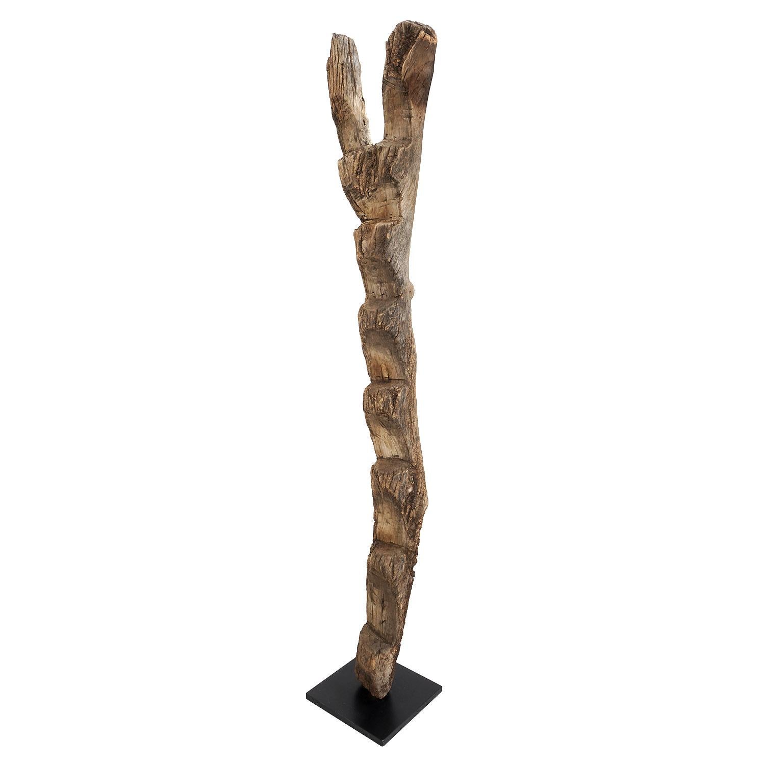 Large Dogon ladder, Mali

Wood

Early to mid-20th century

Measures: 75.5 x 14 in. / 192 x 36 cm

With a textured, eroded patina, this ladder was originally used outdoors. Carved from a naturally forked tree, indoor versions wear to a smooth