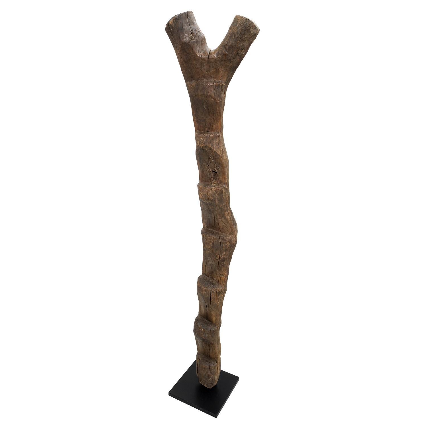 Large Dogon ladder, Mali

Wood

Early to mid-20th century

Measures: 75.5 x 16 in. / 192 x 41 cm

With a textured, eroded patina, this ladder was originally used outdoors. Carved from a naturally forked tree, indoor versions wear to a smooth