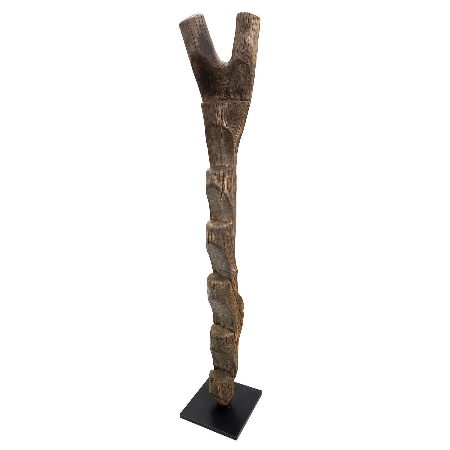 Large Dogon ladder, Mali

Wood

Early to mid-20th century

Measures: 68 x 13 in. / 173 x 33 cm

With a textured, eroded patina, this ladder was originally used outdoors. Carved from a naturally forked tree, indoor versions wear to a smooth