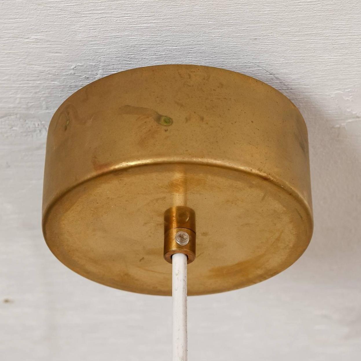 Mid-Century Modern Large Dome Brass Pendant by Florian Schulz