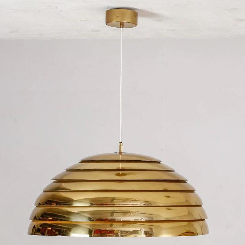 Spun Large Dome Brass Pendant by Florian Schulz