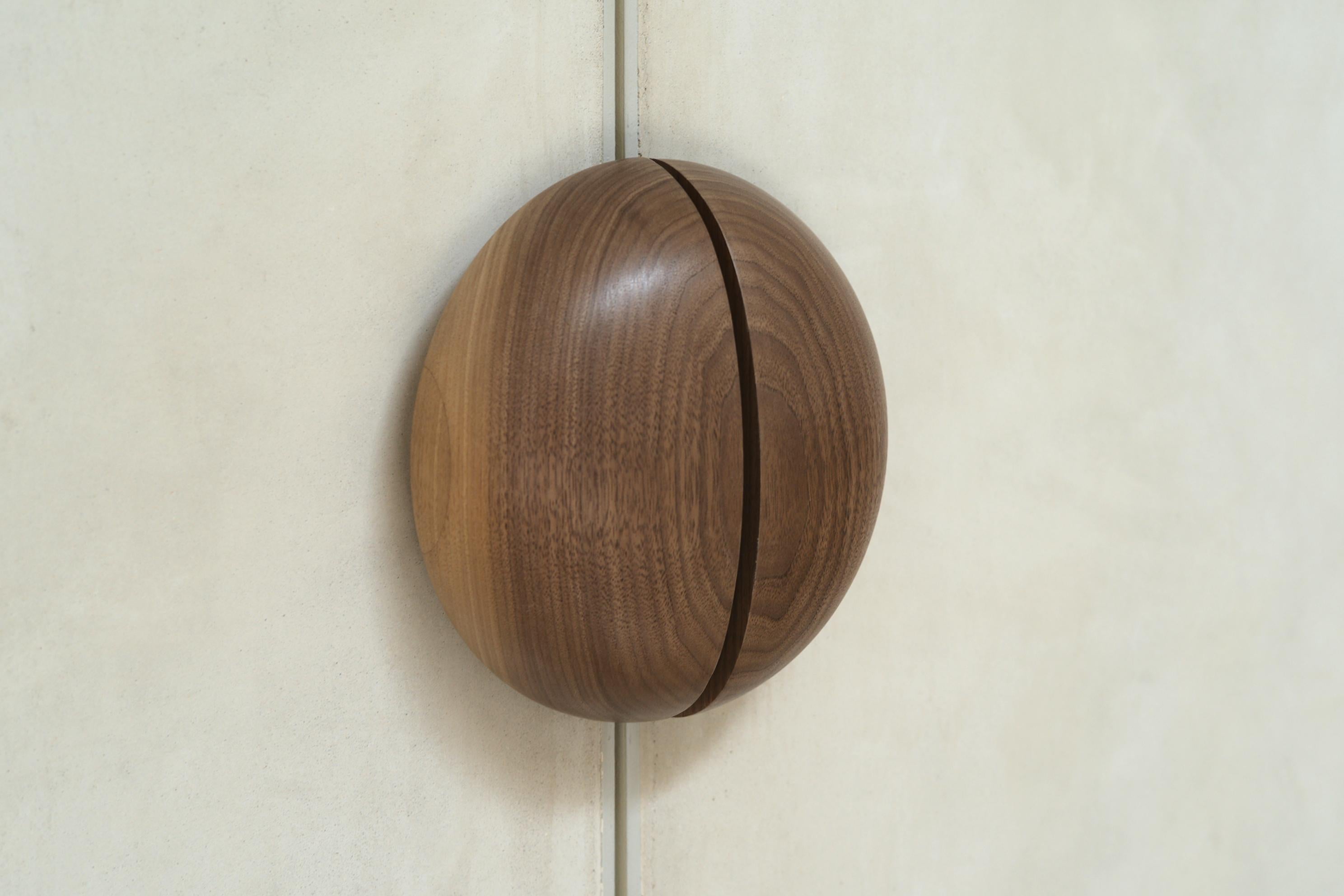 North American Large DOME Door Handles in Solid Walnut by Estudio Persona